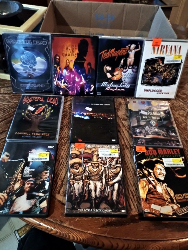 10 Different Classic Rock & Roll Dvd's