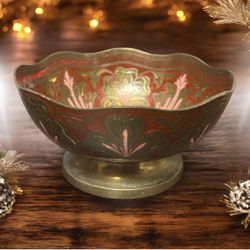 Vintage Brass and enamel design bowl 