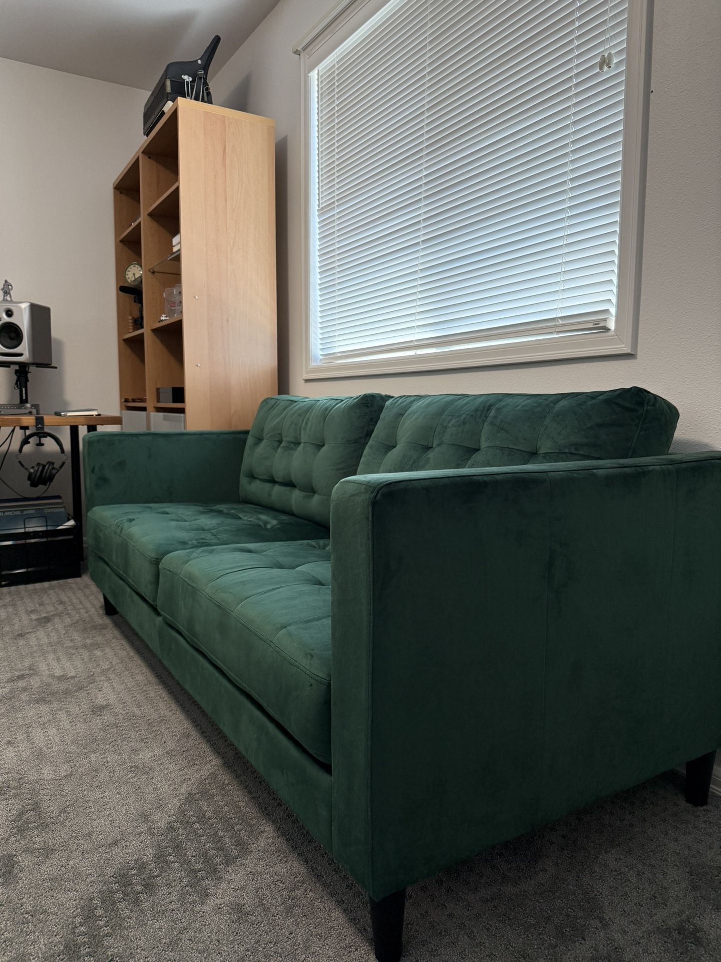 Modern Green Velvet Couch