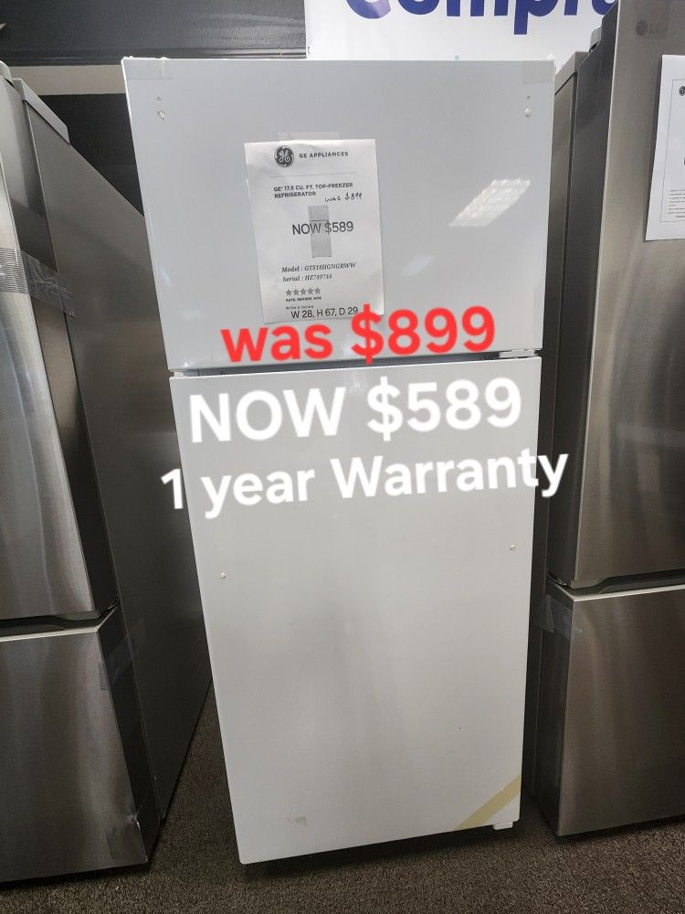 Ge 17.5 CU Ft Top Freezer REFRIGERATOR 