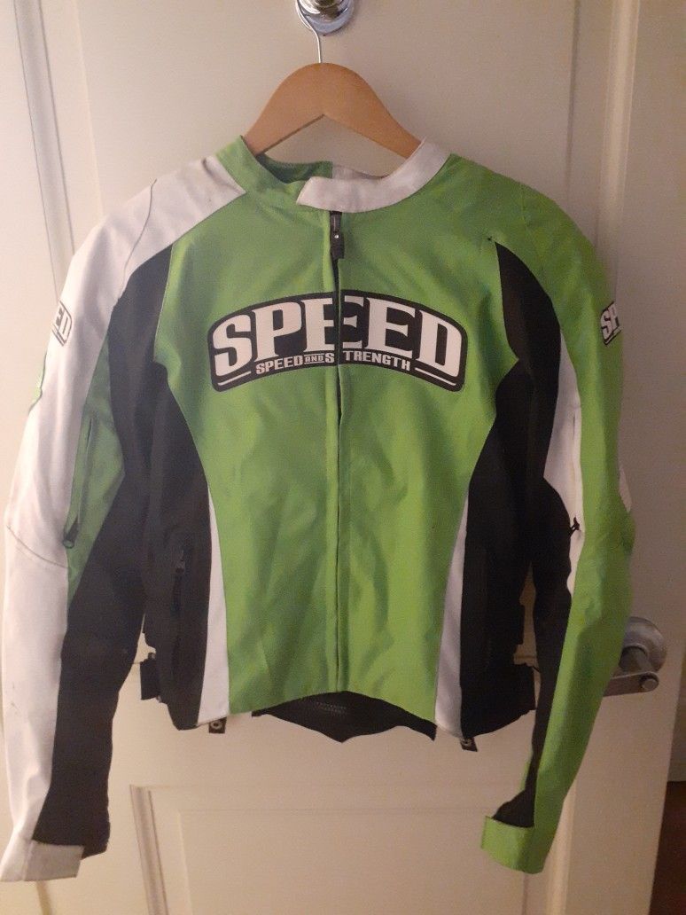 SPEED AND STRENGTH THROTTLE BODY WOMANS TEXTILE JACKET GREEN/BLACK SIZE L Women