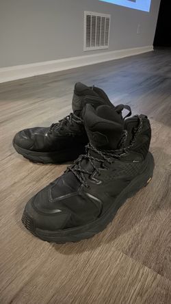 HOKA Anacapa Mid GTX Men’s 10.5D Black/Black Gore-Tex Hiking Boots