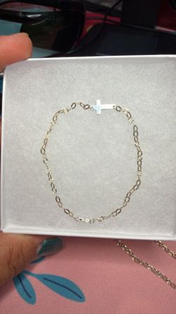 Handmade .925 Sterling Silver Cross Bracelet
