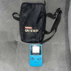 Nintendo Gameboy Color Teal With Carry Case