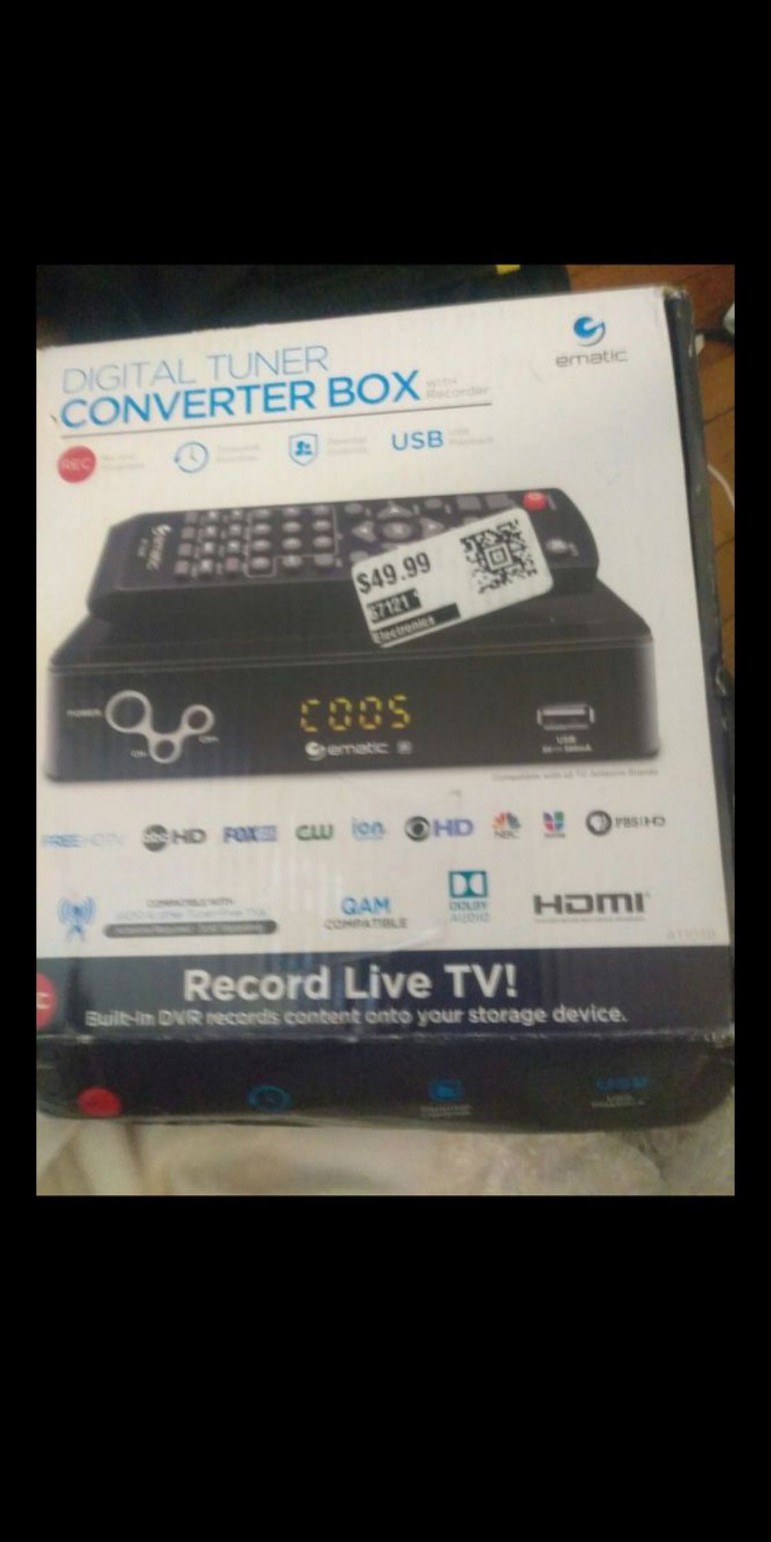 Ematic digital converter box with record live tv