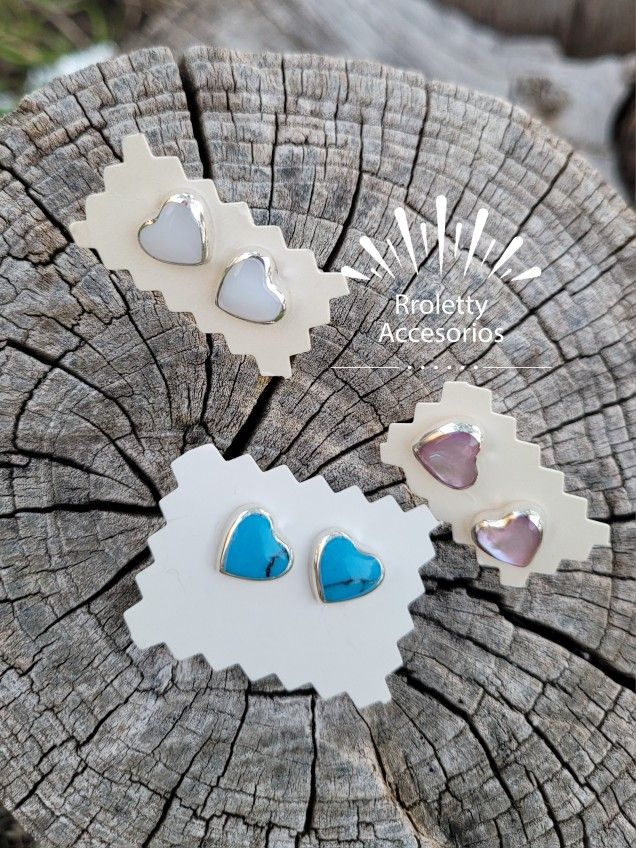 Sterling Silver 925 Earrings Heart Shape