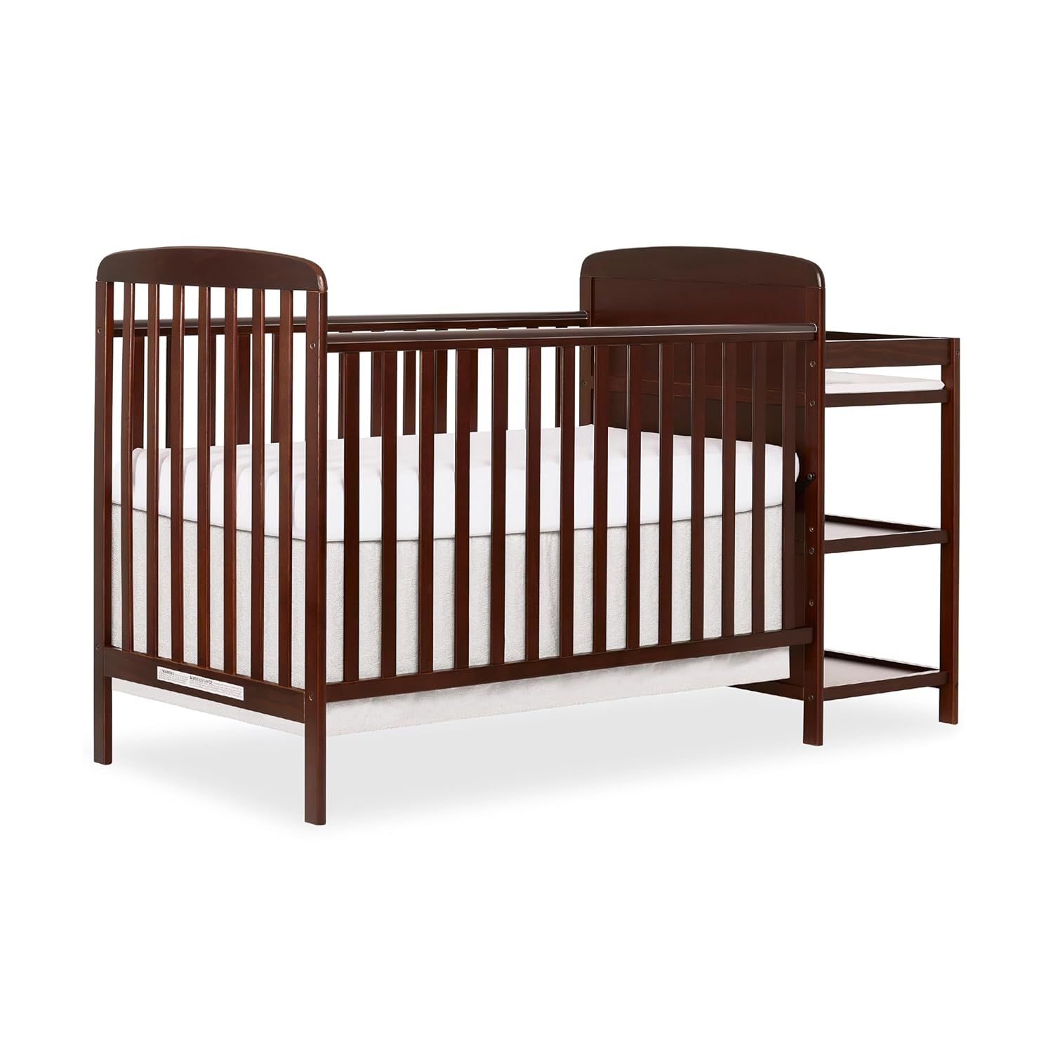 22-23/24 Dream On Me Anna 3-in-1 Full-Size Crib and Changing Table Combo in Espresso, Greenguard Gold Certified, Non-Toxic Finishes, Includes 1" Chang