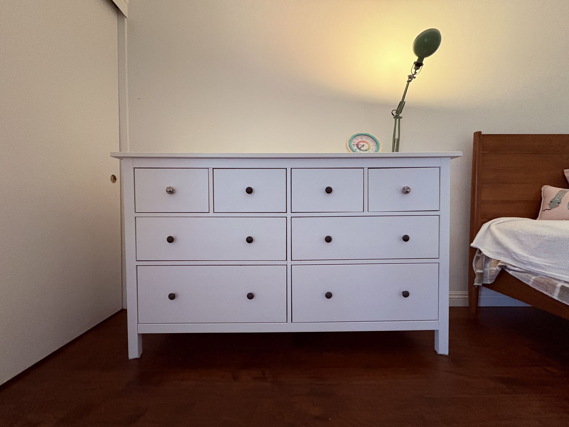 HEMNES 8-drawer dresser, white stain