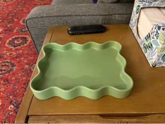 Decorative green ceramic tray