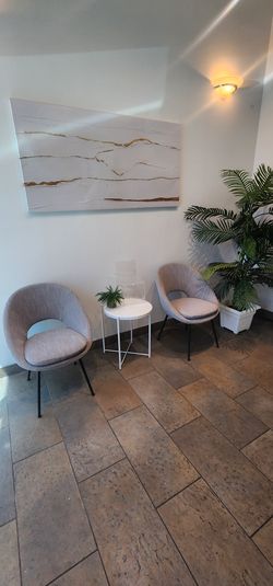 Beautiful Chairs/ Photo/ Little Table and Plant $300