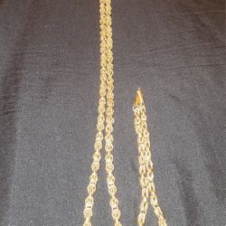 14k Gold Chain And Bracelet.