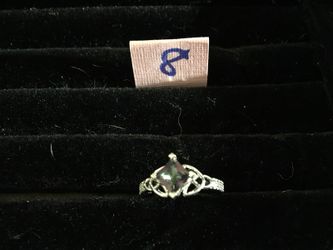 925 diamond cut mystic topaz ring