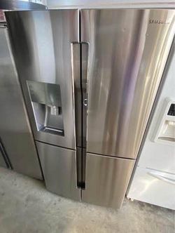 Samsung Refrigerator French 4 Door Stainless Steel with water and ice dispenser flex zone Counter Depth dimensions are 69 height 35 7/8 width 28 1/2 d