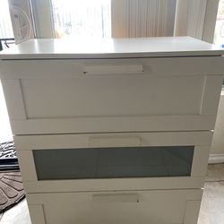 3 Drawer White Dresser 