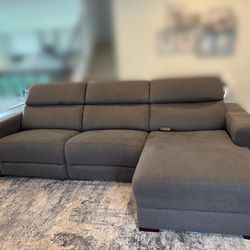 Macy's Nevio 3-piece power sectional and chaise