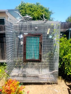 Bird cage / Aviary, Thick Gage wire panel for outdoor aviary or other pets, like chickens, ferrets etc. Dimensions 2 ft deep x 5ft Wide x 6 ft 8 inche