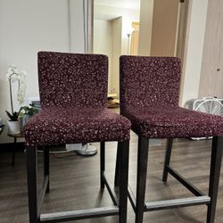 Pair of Bar Stools With Back Rest