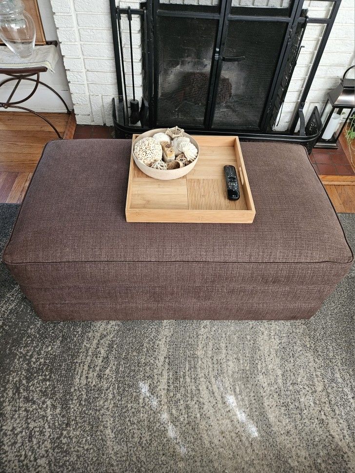 Large Chocolate Brown Cory Storage Ottoman With Caster Wheels By LAZBOY