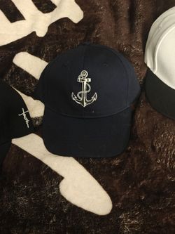 Navy Blue Anchor Embroidered Baseball Cap with matching short set