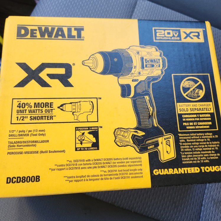 Dewalt 20v 1/2 Inch Drill Driver Dcd800b