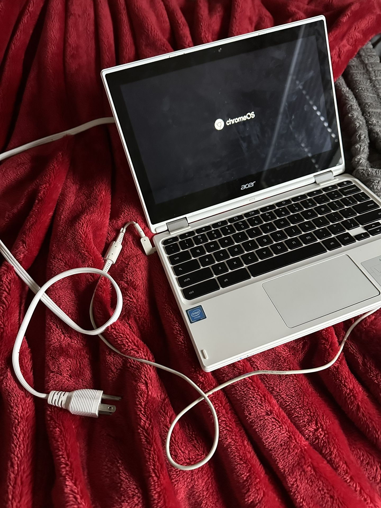White Acer Chromebook Flip Back Touch Screen
