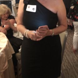 Ralph Lauren One Shoulder Knee-length Black Dress 12