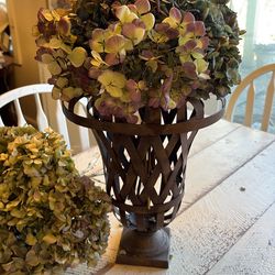 Tall Rustic Iron Planter/Vase Decor
