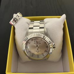 .999 Cuban Link Ring And Invicta Set