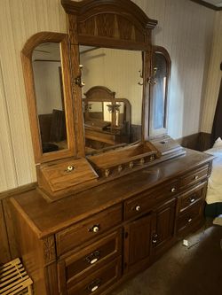 Solid Headboard And Dresser