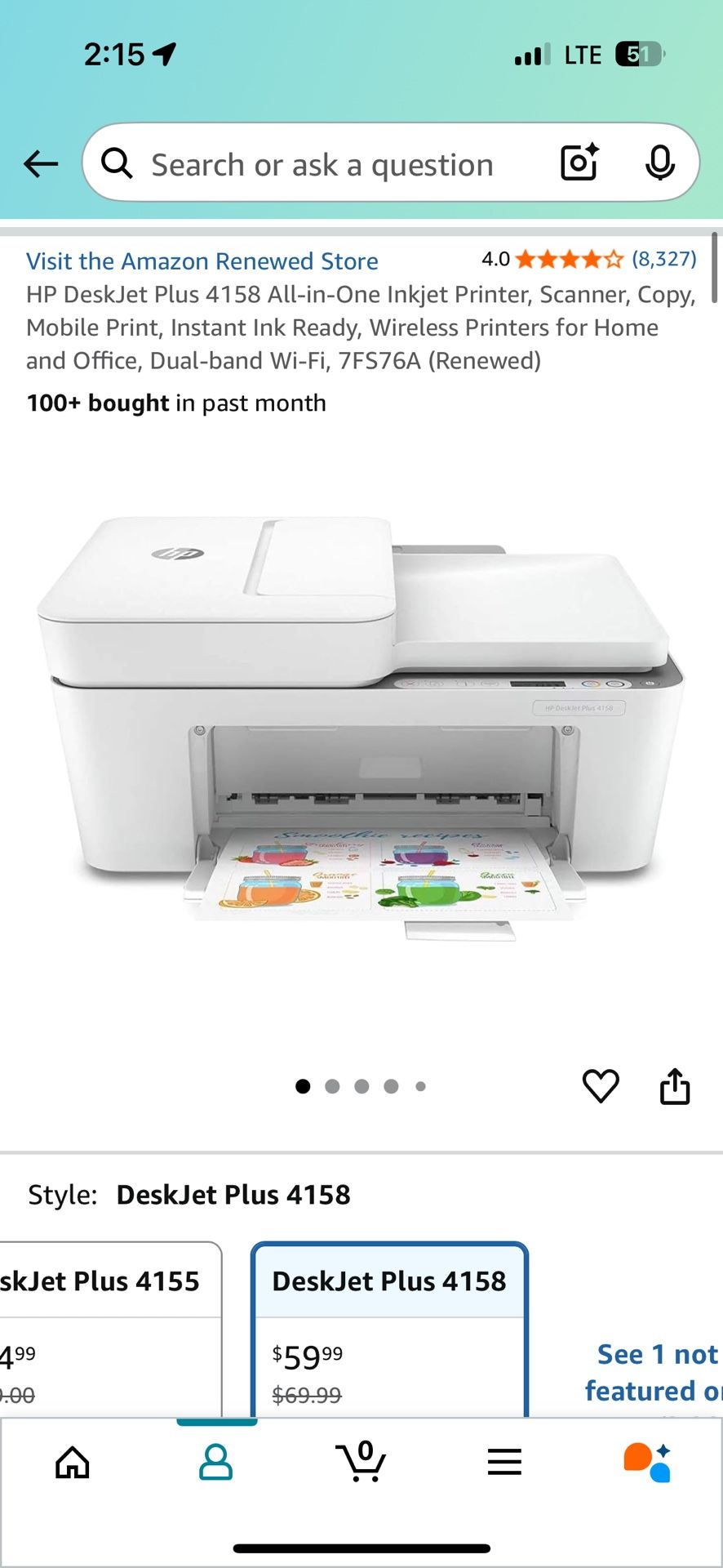 HP printer with printing paper