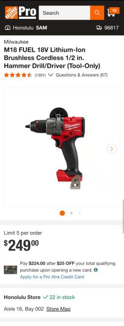 Milwaukee M18 Fuel Hammer Drill Driver