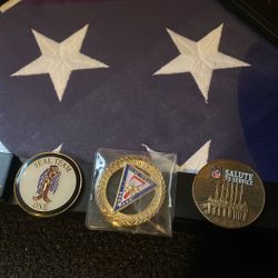 Memorial Flag and Challenge Coins 