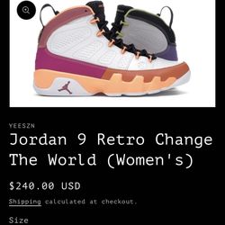 Nike Air Jordan 9 Retro 8W / 6.5 Men Brand New