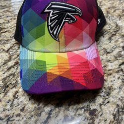 Atlanta Falcons New Era 39Thirty Intercept Cancer Hat