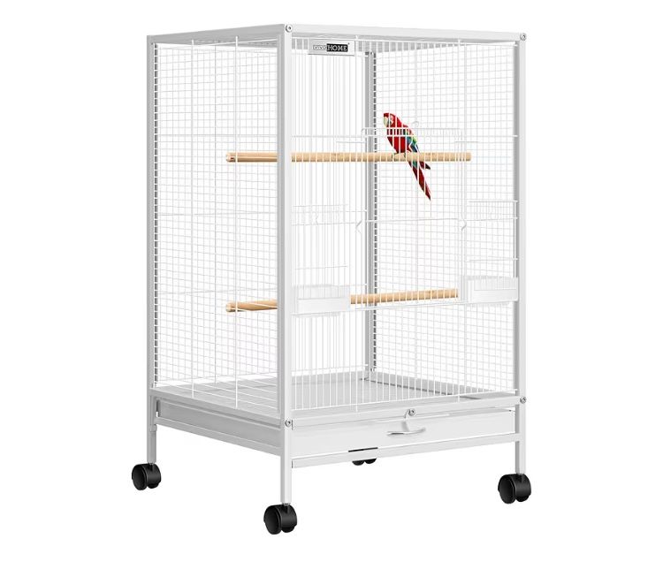 Large White 17.9"L x 17.9"W x 23.3"H Bird Cage