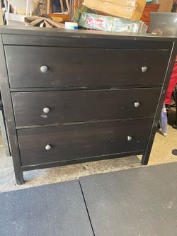IKEA  Black 3-Drawer Wood Dresser