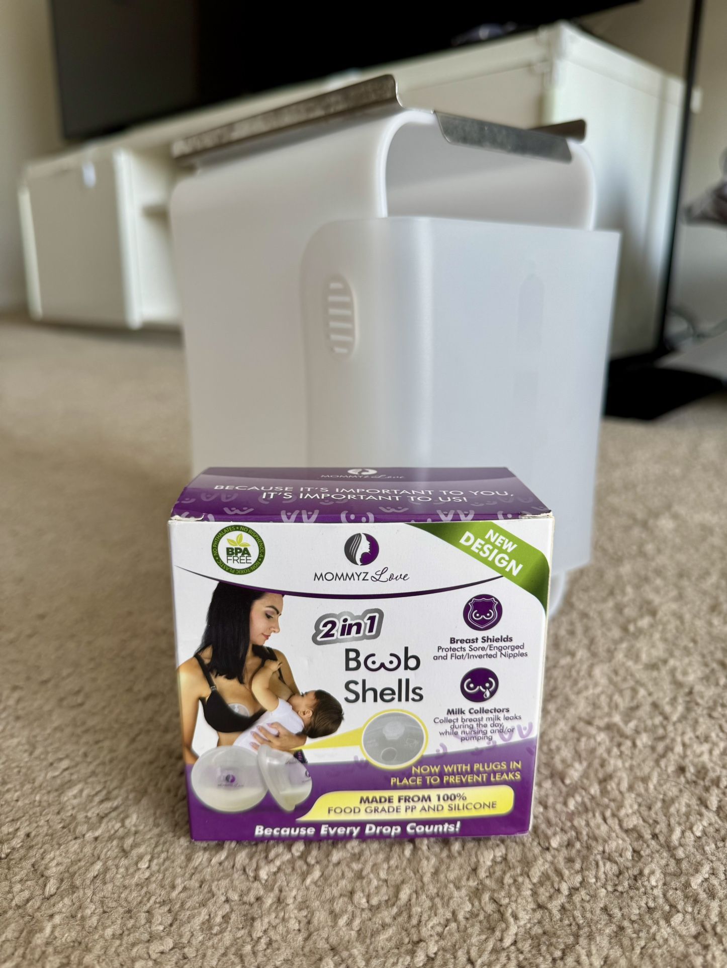Milk storage for freezer, breast shields and nursing pads