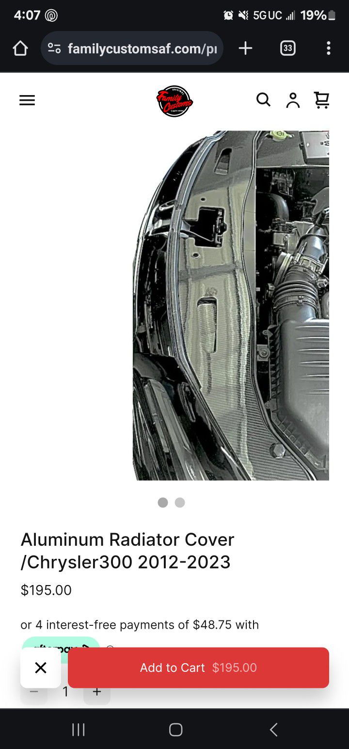 Chrsyler 300 2015+ Aluminum Radiator Cover