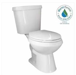 2-piece 1.28 GPF High-Efficiency Dual Flush Elongated Toilet in White
