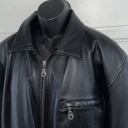 Wilsons M. Julian Men's Black Leather Bomber Motorcycle 3M Thermal Jacket Sz L