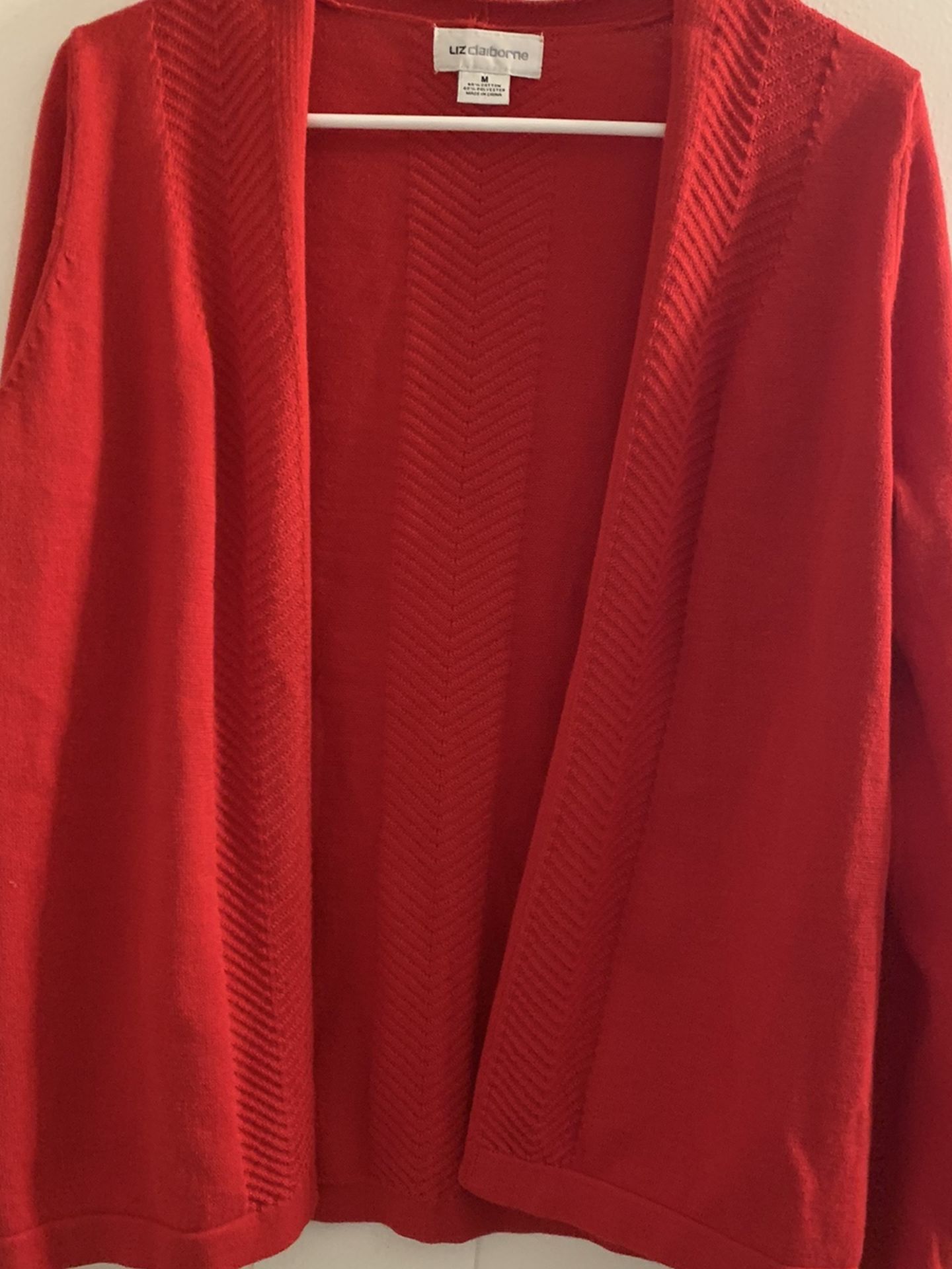 Liz Claiborne Size M Red Cardigan