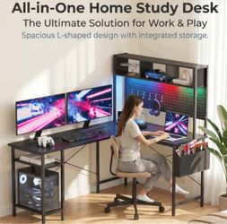 L-Shaped Home Study Desk with Storage