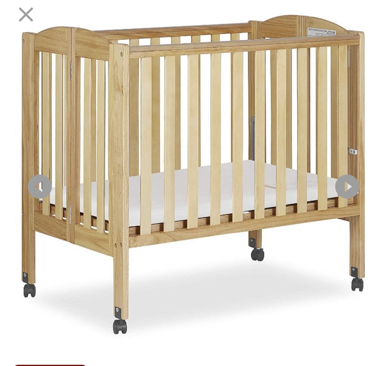 Dream On Me in Portable Folding Stationary Side Crib with