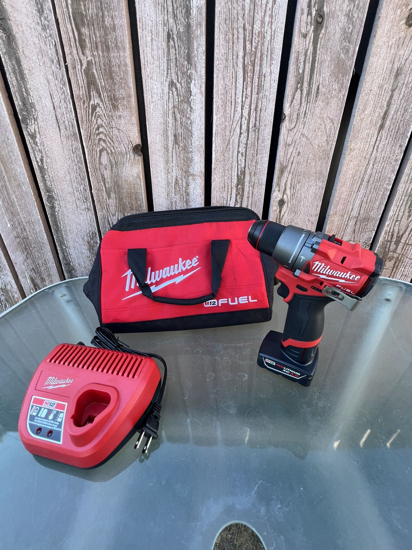 Milwaukee M12 Fuel 12 Volt 1/2” Hammer Drill w/ 3.0Ah Battery Charger And Tool Bag/ NEW