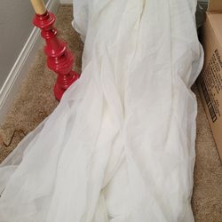 6 Yards Of Sheer Ivory Fabric For Canopy Bed But Never Used