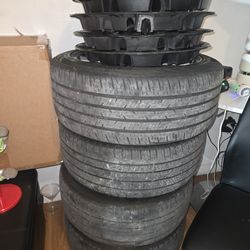 18-inch rims and tires for a Tesla Model 3—or any other vehicle of your choice—(size: 235/45R18 94V). To be completely honest: two of the tires are in