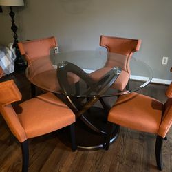 Glass Table With 4 Chairs 