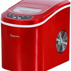 Magic Chef 27-Lb. Portable Red Countertop Ice Maker, 27 lb