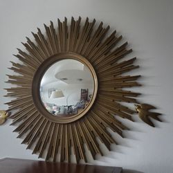 32" Vintage Syroco Wood Bubble  Mirror