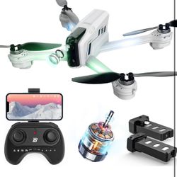 Brand New Drone with Camera  4K, RC Quadcopter with Brushless Motor, Optical Flow Positioning, Auto Hover, One Key Start/Land, 2 Rechargeabl